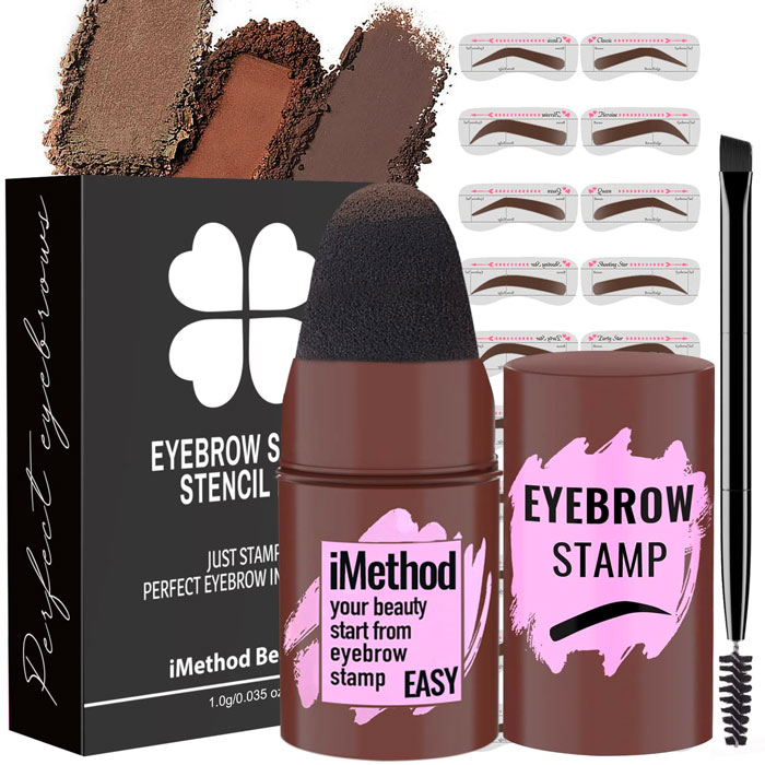 stamp and stencil kit for eyebrow near a package
