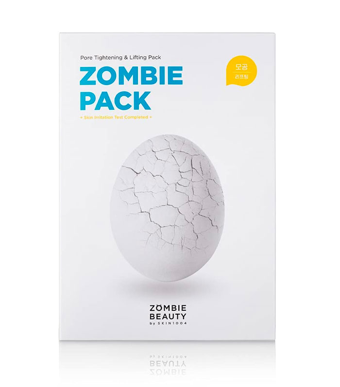 package of facial masks with an image of the egg with c*****d shell