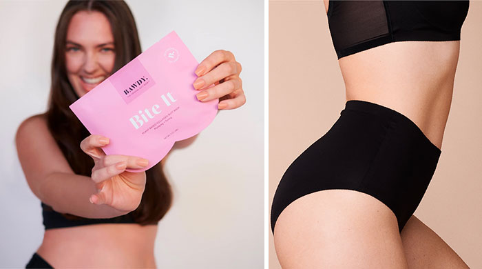 the b*m mask in the hands of the woman