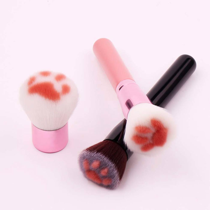 three cat paw foundation makeup brushes