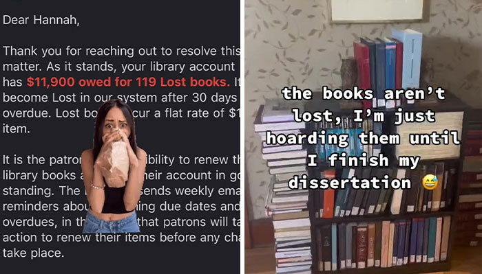 College Student Is Horrified To Receive A Letter From Library Informing Her That She Has A $12K Debt For The 119 Books She Borrowed For Her Dissertation