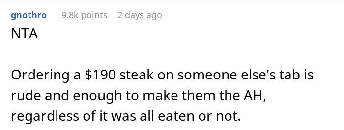 Sister's Family Tries Shaming Man For Not Paying $190 For Their Son's Steak, Despite The Man Warning The Boy Not To Order It Sister's Family Tries Shaming Man For Not Paying $190 For Their Son's Steak, Despite The Man Warning The Boy Not To Order It