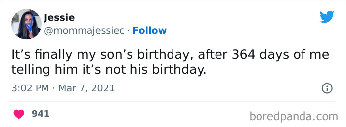 Funny meme about a son's birthday, highlighting 364 days of saying it's not his birthday for humorous effect.