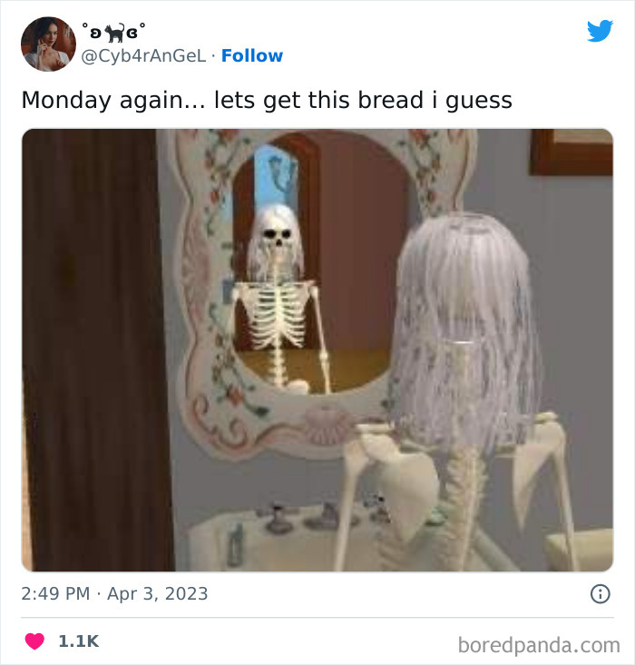 lets gt this break a skeleton looking at itself in the mirror meme