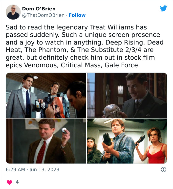 Actor Treat Williams Passes Away At 71 Following Motorcycle Crash