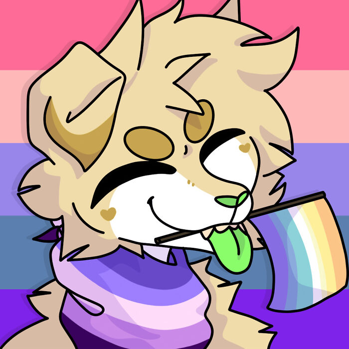 A Dog/Dragon Hybrid Oc W Genderfaun, Violaen, And Xenofluid Flags! Made Today, June 7 2023