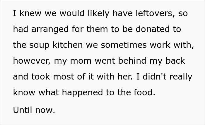 Woman Tells Her Sister's Wedding Guests Not To Touch The Food Because It's Leftovers From Her Wedding 8 Months Ago
