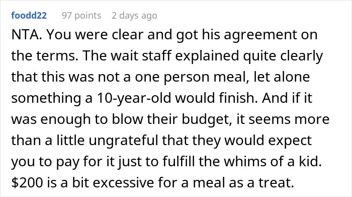 Sister's Family Tries Shaming Man For Not Paying $190 For Their Son's Steak, Despite The Man Warning The Boy Not To Order It Sister's Family Tries Shaming Man For Not Paying $190 For Their Son's Steak, Despite The Man Warning The Boy Not To Order It