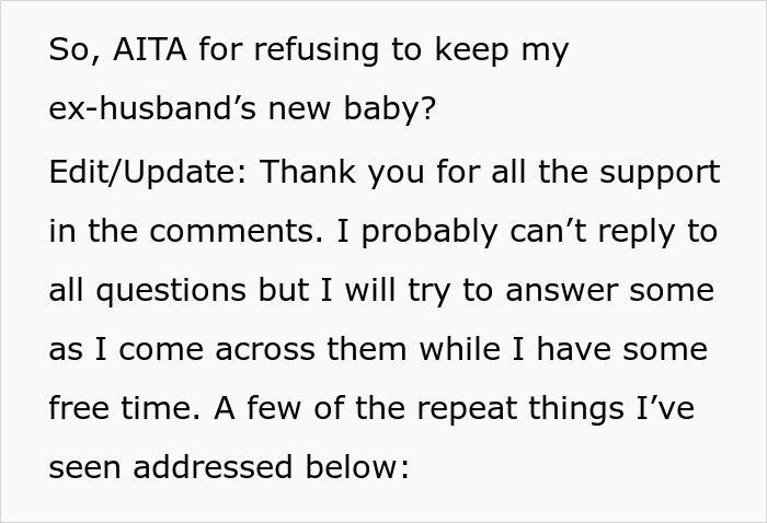 Woman Confronted By Ex Husband's New GF After She Refuses To Watch Their New Baby 