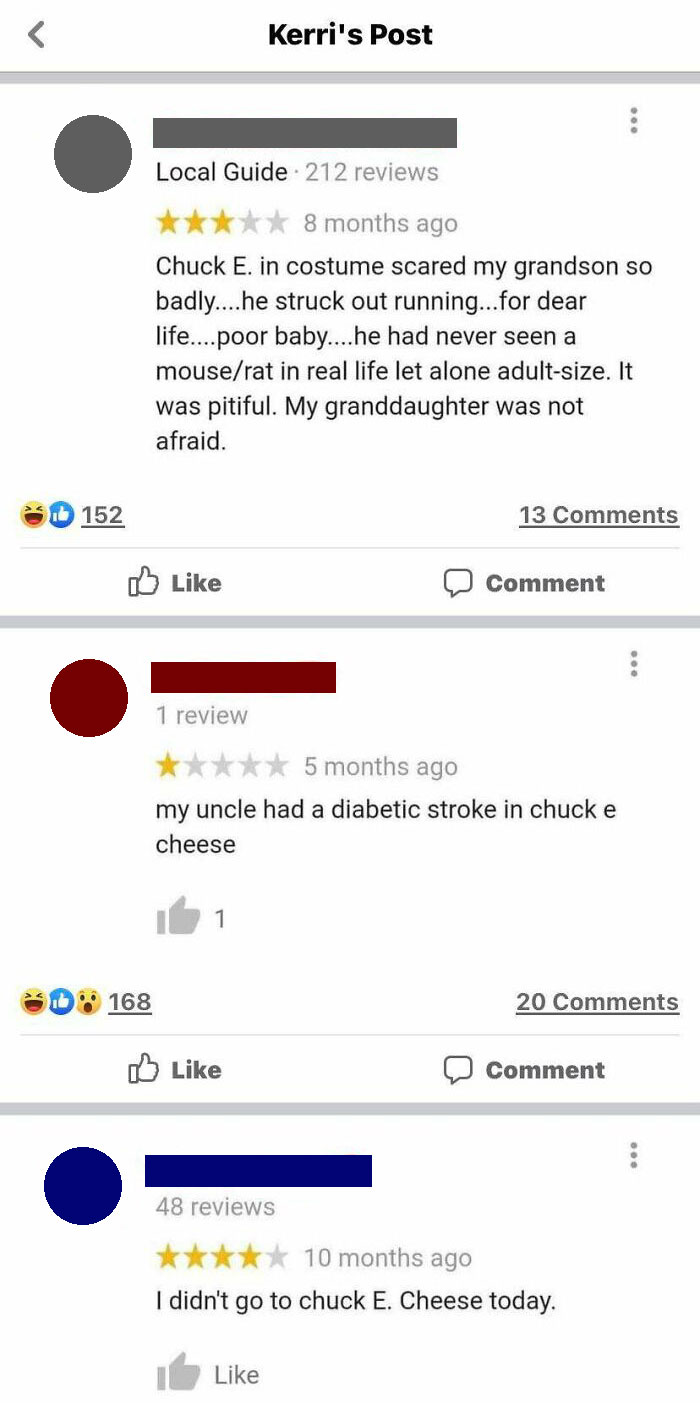 Reviews From A Local Chuck E Cheese