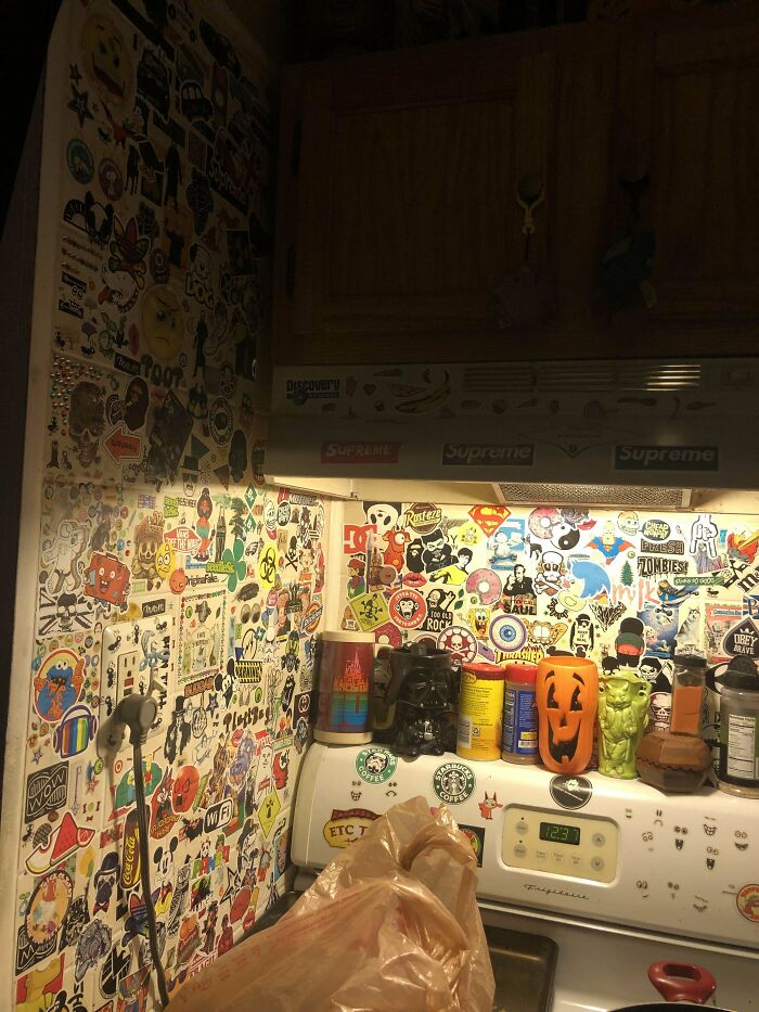 My Kitchen Walls Are Covered In Stickers
