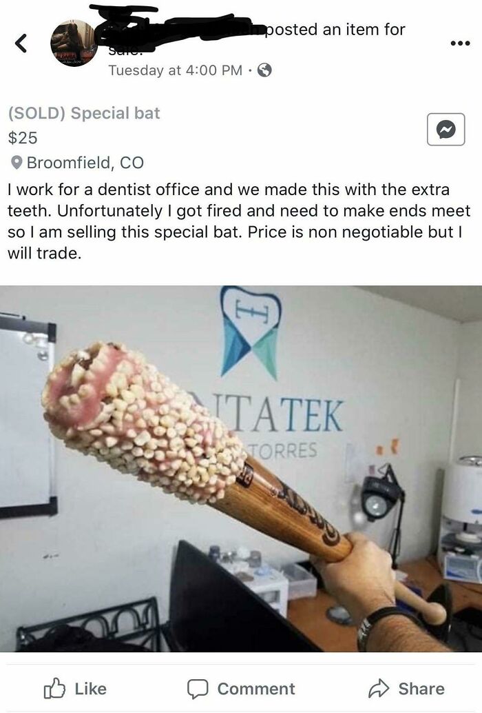 25 Bucks Is Certainly A Good Deal For Any Baseball Bat, But I Kind Of Want To Know Why He Got Fired, Too