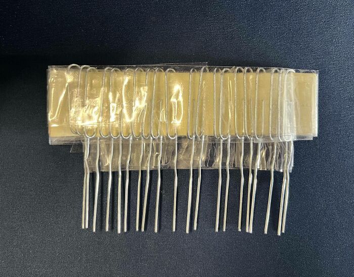 It Started Raining Out Of Nowhere Today And I Had No Umbrella. My Hair Was A Mess So I Made This Comb Out Of Paper Clips, A Business Card, Post Its And Tape. Roast Me