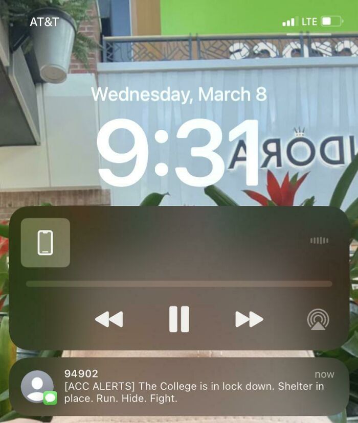 Just Got This Text From My School. Not There Thank God, And They Sent The All Clear Out