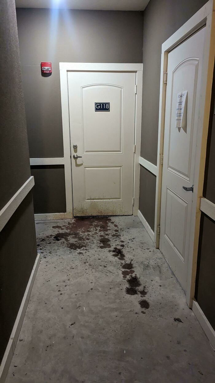 Walked By This Door In An Apartment Complex One Night While Delivering Doordash. It Leads To The Garage For Someone's Unit