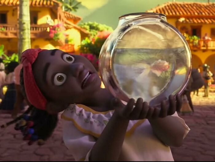 In Encanto (2021), This Lady Says That Bruno Told Her That Her Fish Would Die "The Next Day". Considering That He Left The Village Ten Years Ago...why Does She Still Have The Dead Fish? The Implications Are Disturbing