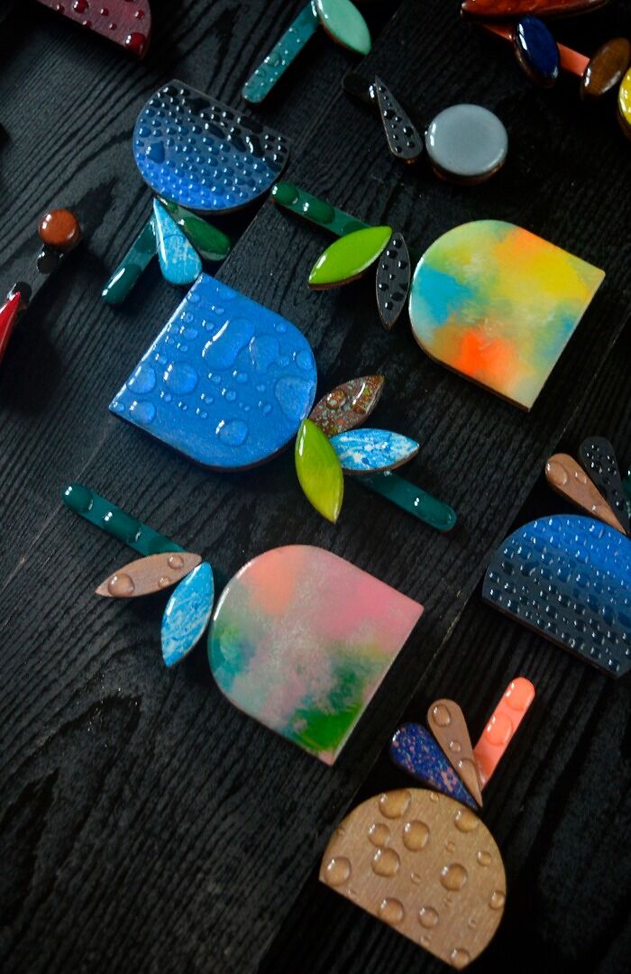 Handmade Wooden Brooches