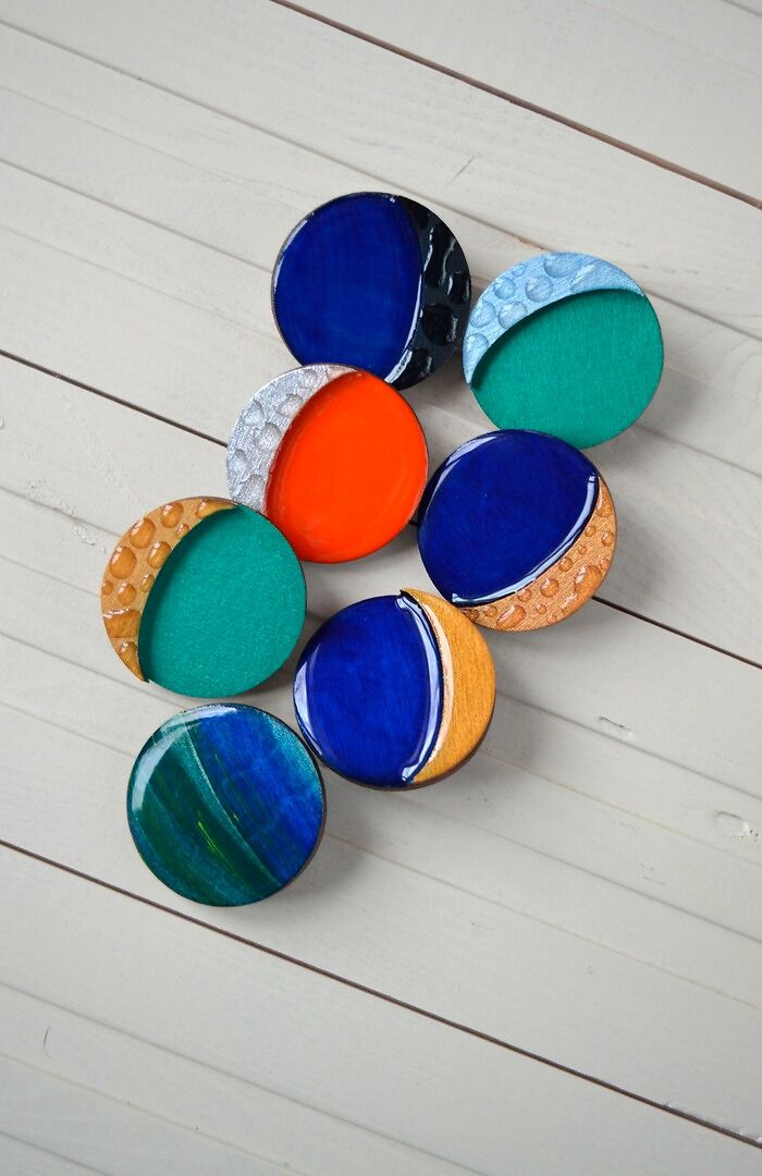 Handmade Wooden Brooches