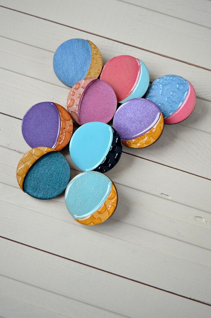 Handmade Wooden Brooches