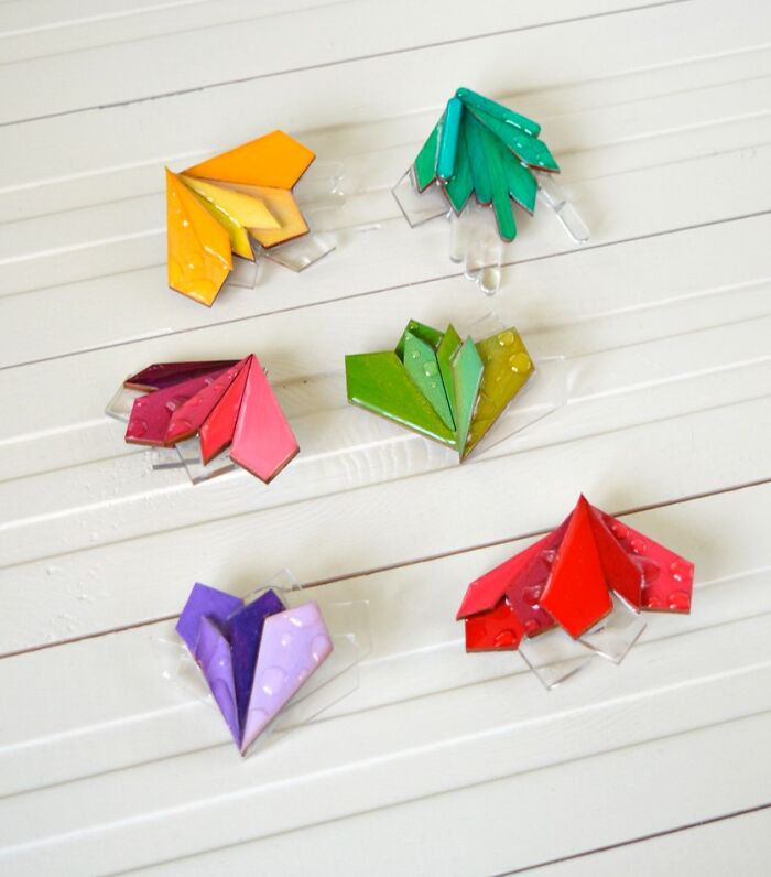 Handmade Wooden Brooches