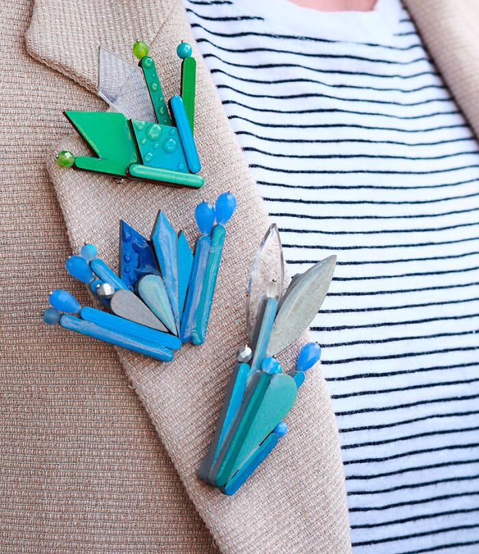 Handmade Wooden Brooches