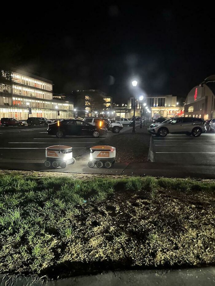 These Two Food Droids Trying To Figure Out How To Get Past One Another