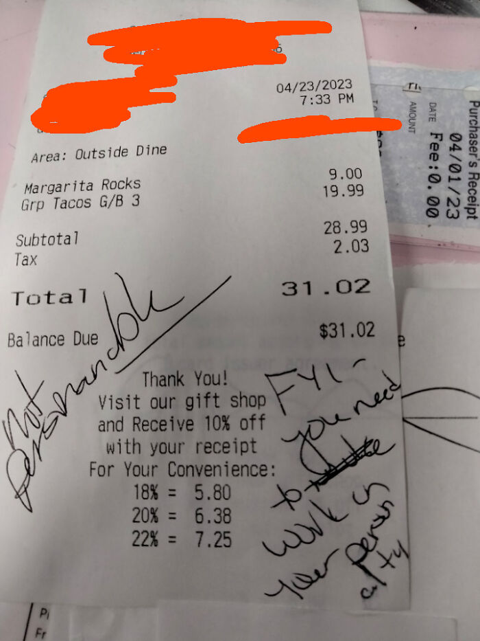 Left By A Lady Who Didn't Look At Me And Didn't Speak To Me When I Asked Her How Everything Was