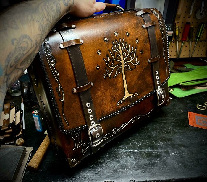 Leather Messenger Bag I Made Recently