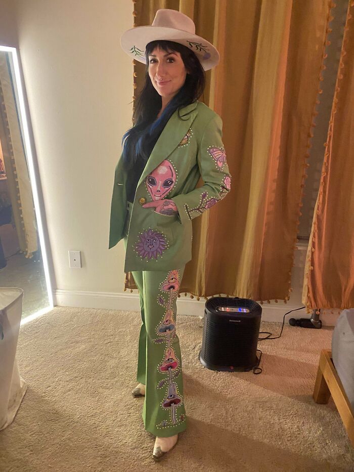 Embroidered Rhinestone Suit I Made