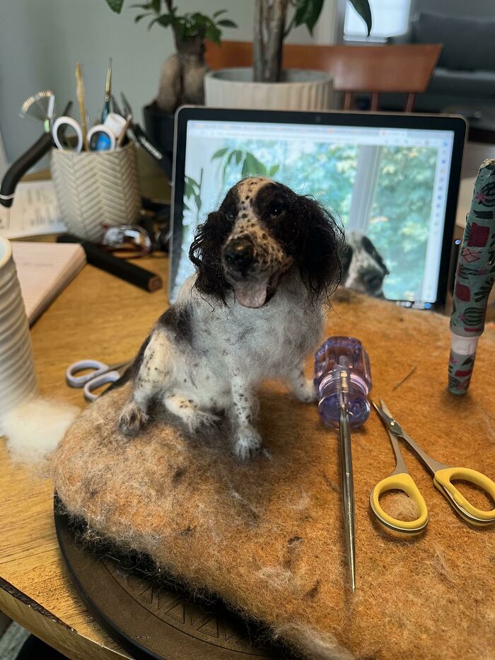 I’m So Happy With How This Custom Needle Felted Dog Turned Out! What Do You Think?!