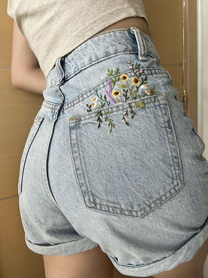 Got Inspired By Pinterest And Gave My Ordinary Denim Shorts Some Summer Vibes ☀️