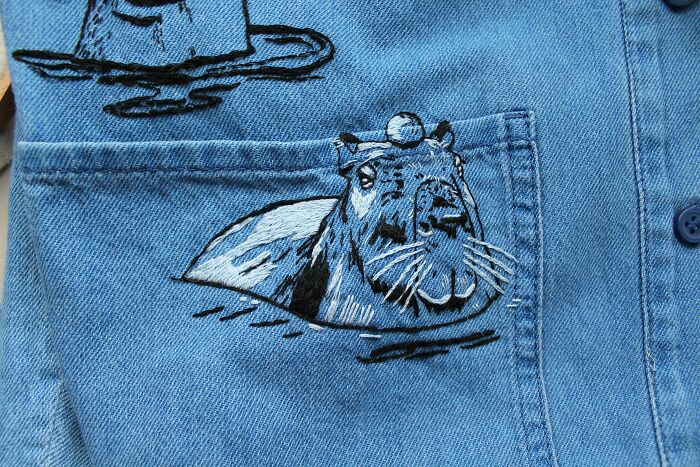 I Am Drawing And Stitching A Wild Animal On The Same Dress Every Week In 2023. Here Are Some Of My Latest Embroideries + The Dress!