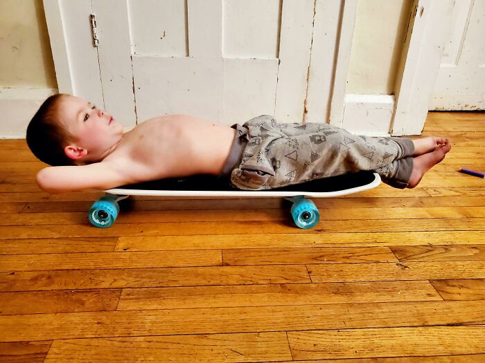 Noticed It Was Too Quiet & So I Looked Around The House & Found This Guy (Almost 4) Just Relaxing And Staring At The Ceiling. When I Asked Him What He Was Doing He Said He Was Just Chillin. Love My Boys And Their Growing Personality