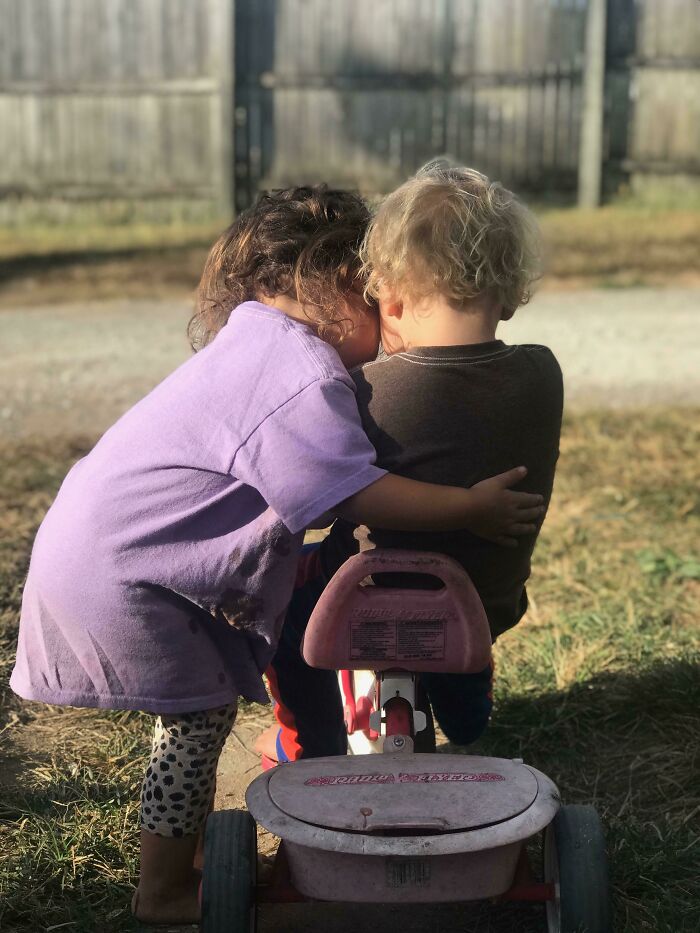 He Was Crying. She Thought He Needed A Hug