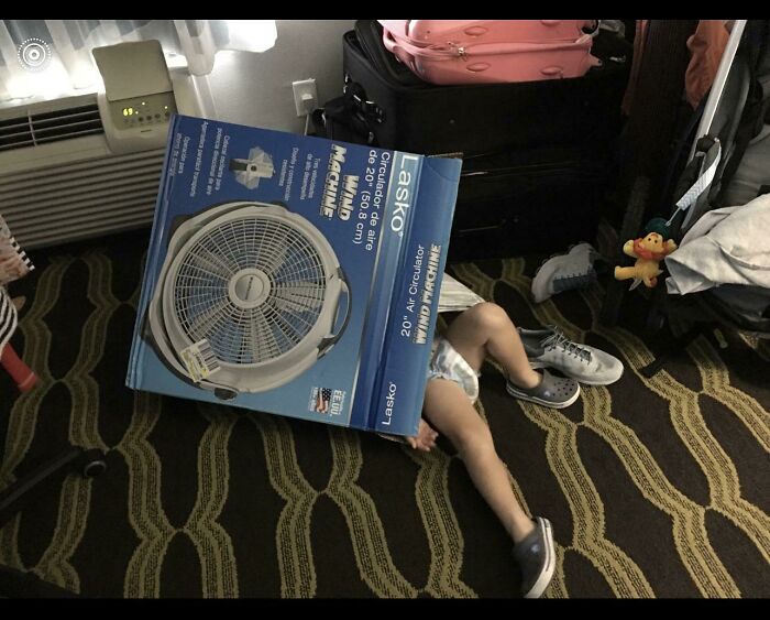 Told Him It’s Nap Time. He Found A Dark Spot To Chill