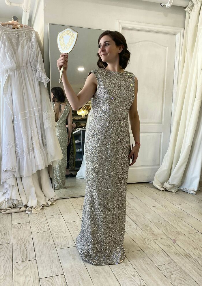 This Is My Vintage Beaded Wedding Gown! Circa 1960’s, I Bought It For $800 Three Years Ago After Spotting It In A Thrift Shop Window. It’s Made Entirely Of Crystals, Weighs About 15lbs & I Was Told It Belonged To A “Canadian Celebrity”. Very Stoked To Finally Marry My Person In It This Fall ❤️