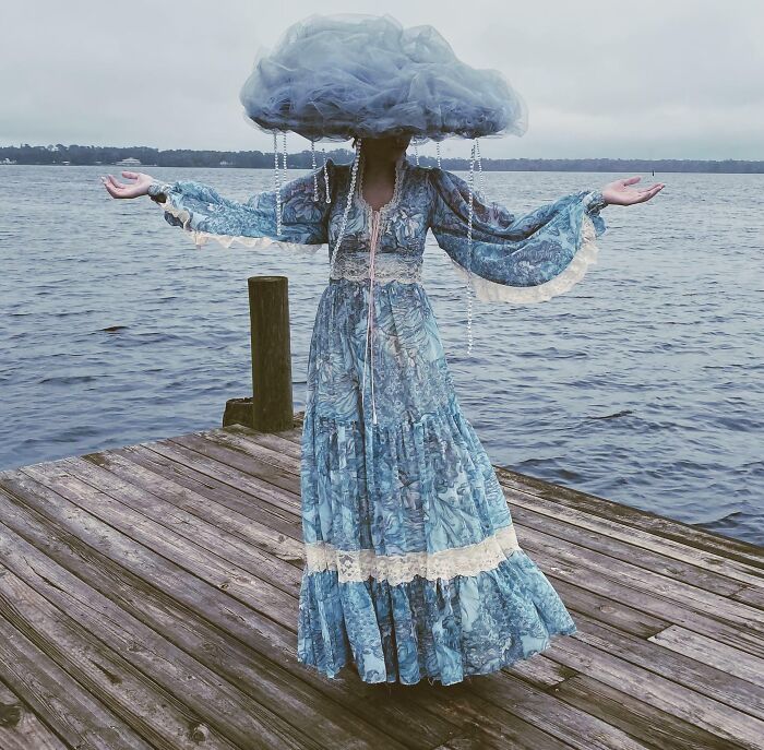 Usé un vestido vintage de Gunne Sax como disfraz de Halloween