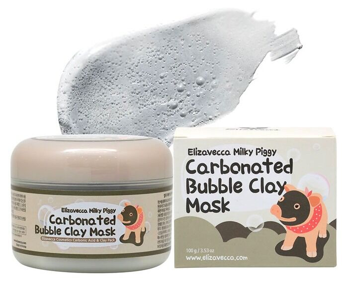 carbonated bubble clay mask in a package near the box