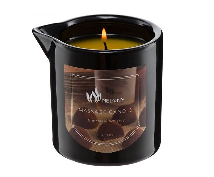 a burning massage candle