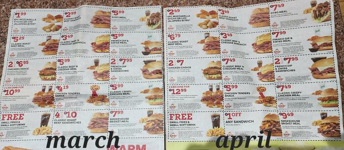 When Fast Food Is No Longer Fast Nor Cheap. I Was Shocked To See How Much More Expensive These Food Items (Exactly The Same) Were With A Coupon Then Last Month