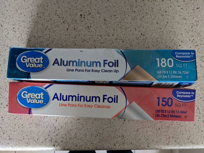 Same Exact Box Size But 17% Less Aluminum Foil
