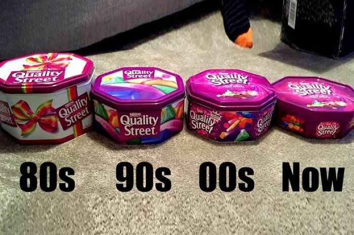 La contracción de Quality Street a lo largo de los años es realmente vergonzosa