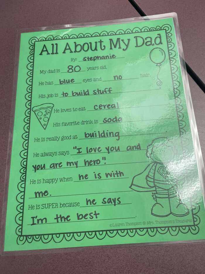My Kid's End Of The Year Open House. My Wife And I Are The Oldest Parents In Her Class, At 39. Thanks For Making Us Feel Good, Kid