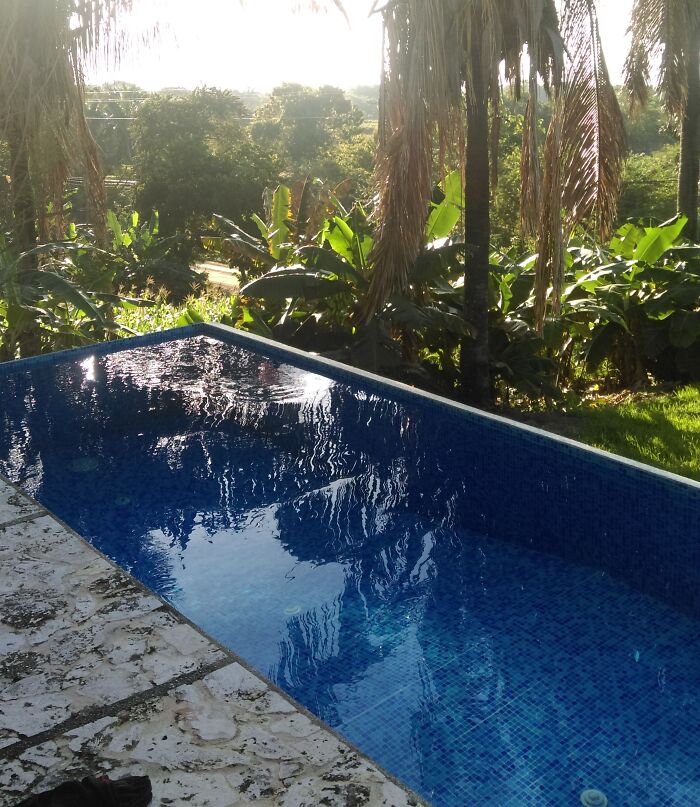 The Water In My Infinity Pool Evaporated By A Couple Of Inches, So It Just Looks Like A Regular Pool