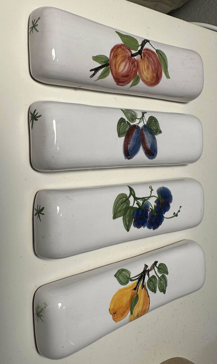 Found At An Estate Sale. Ceramic Bars/Tiles? Roughly 5 In By 1 In. Painted Bottom?