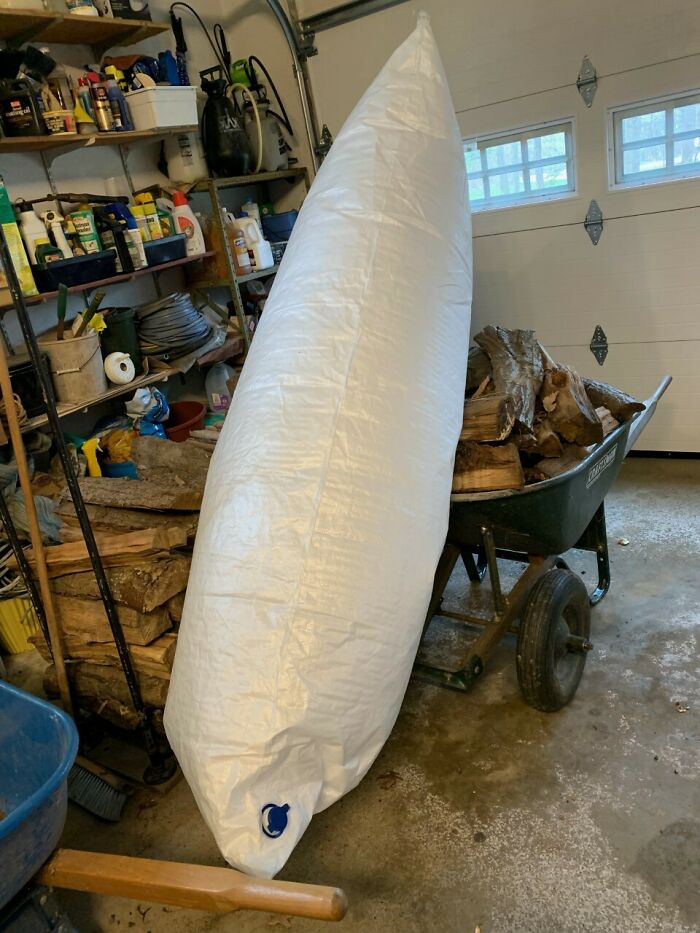 This Inflatable Pillow-Like Object Was Found In Our Yard After A Windstorm. There Is An Opening To Inflate/Deflate It. There Is No Other Text On The Object