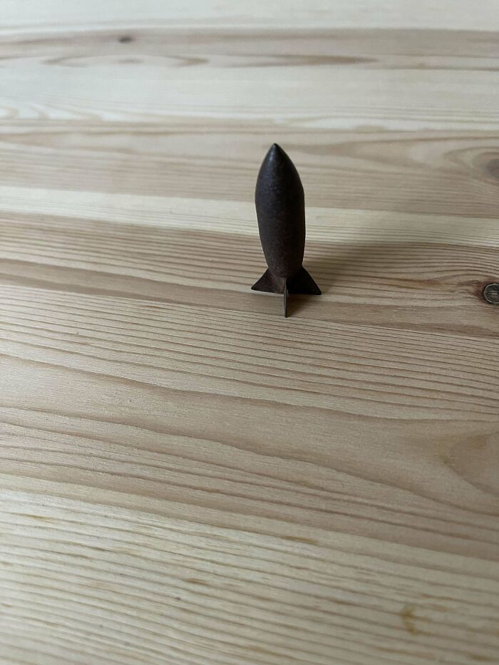 Small Metal Rocket Found At A Yard Sale Years Ago. Seen Only Other Other Similar Item, But It Had No Description As To What It Was