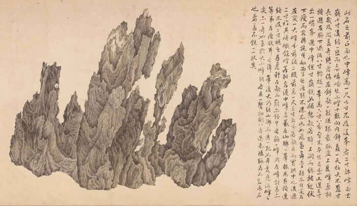 Ten Views Of Lingbi Rock by Wu Bin, 1610, classical Chinese handscroll