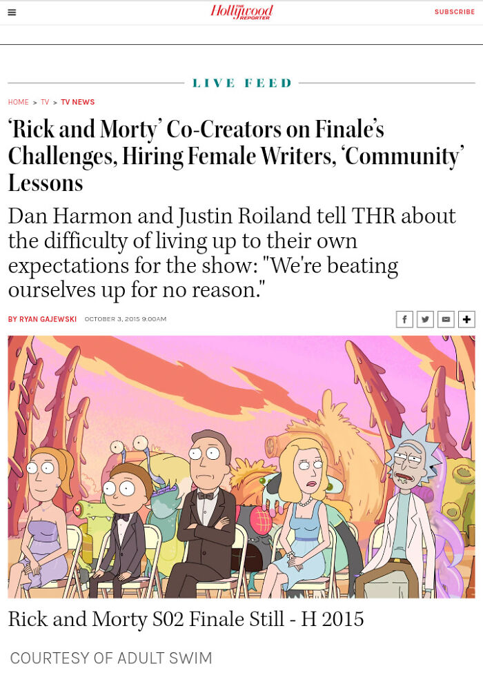 Ouch! From The Hollywood Reporter Oct 3 2015