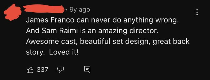 Someone Commenting On James Franco And The Movie ‘Oz: The Great And Powerful’ Nine Years Ago…